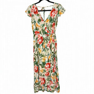 B.o.g Collective Womens Floral Flutter Sleeve Midi Dress